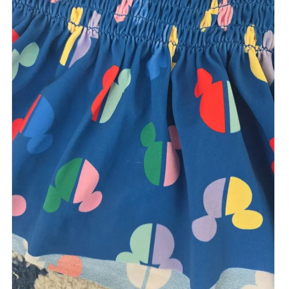 Disney x Hanna Andersson Girls Mickey Icon Smocked Swim Top Size 10